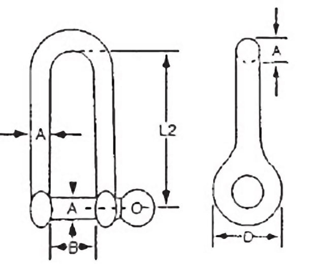 D-sluiting (recht en lang) AISI-316